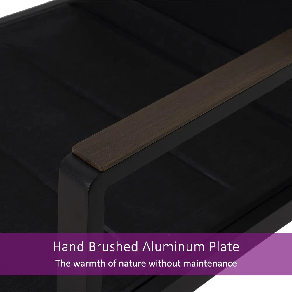 3-Piece Bistro Set with Mesh Sling Armchairs, Outdoor Conversation Set with Side Table, Weather-Resistant Aluminum, Mesh Sling