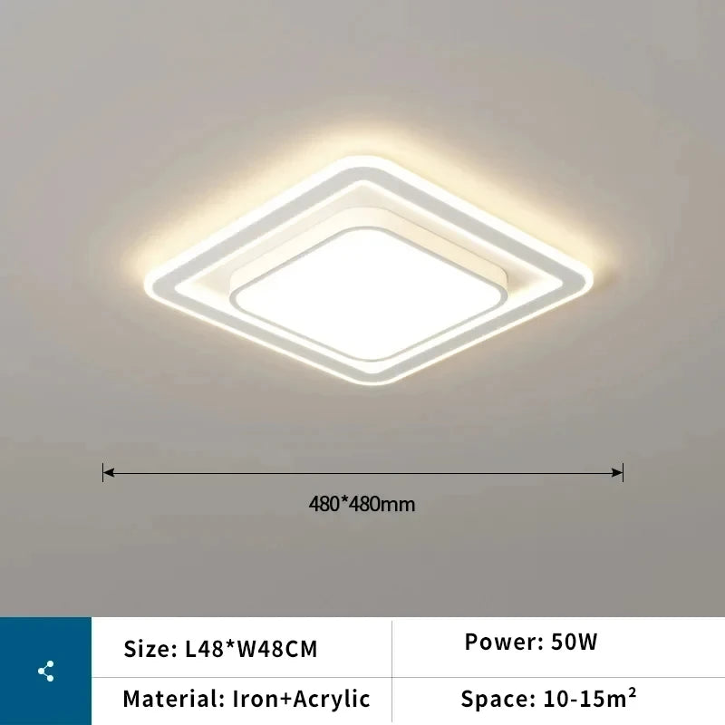 Modern LED Ceiling Lamp Living Dining Room Ceiling Lights with Remote Control Dimmable Bedroom Study Home Decor Lighting Fixture