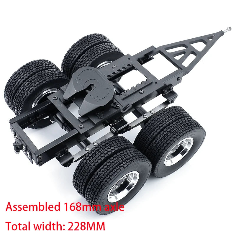 RC Truck All Metal 1&2 Axles Trailer with Traction Fifth-wheel for 1/14 Tamiya SCANIA 770S VOLVO FH16 BENZ MAN LESU Car