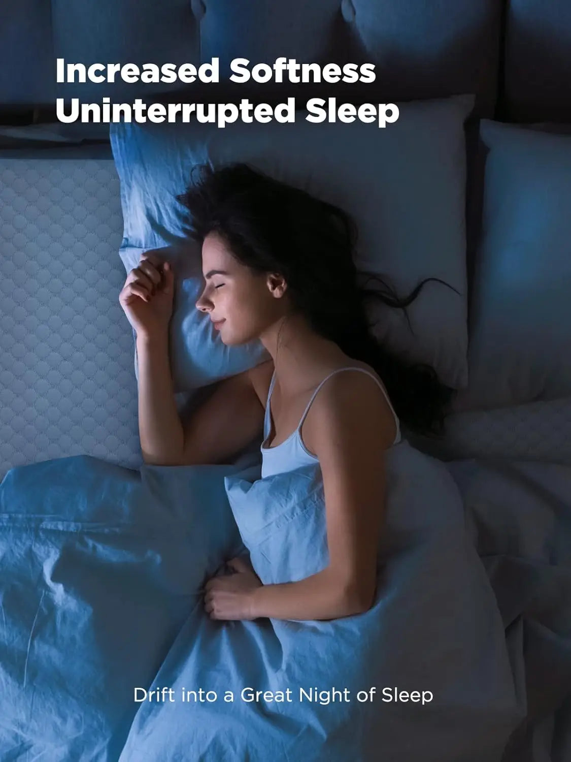 2/3/4 Inch Gel Memory Foam Mattress Topper for Pressure Relief, Premium Soft Mattress Topper for Cooling Sleep, Non-Slip Design