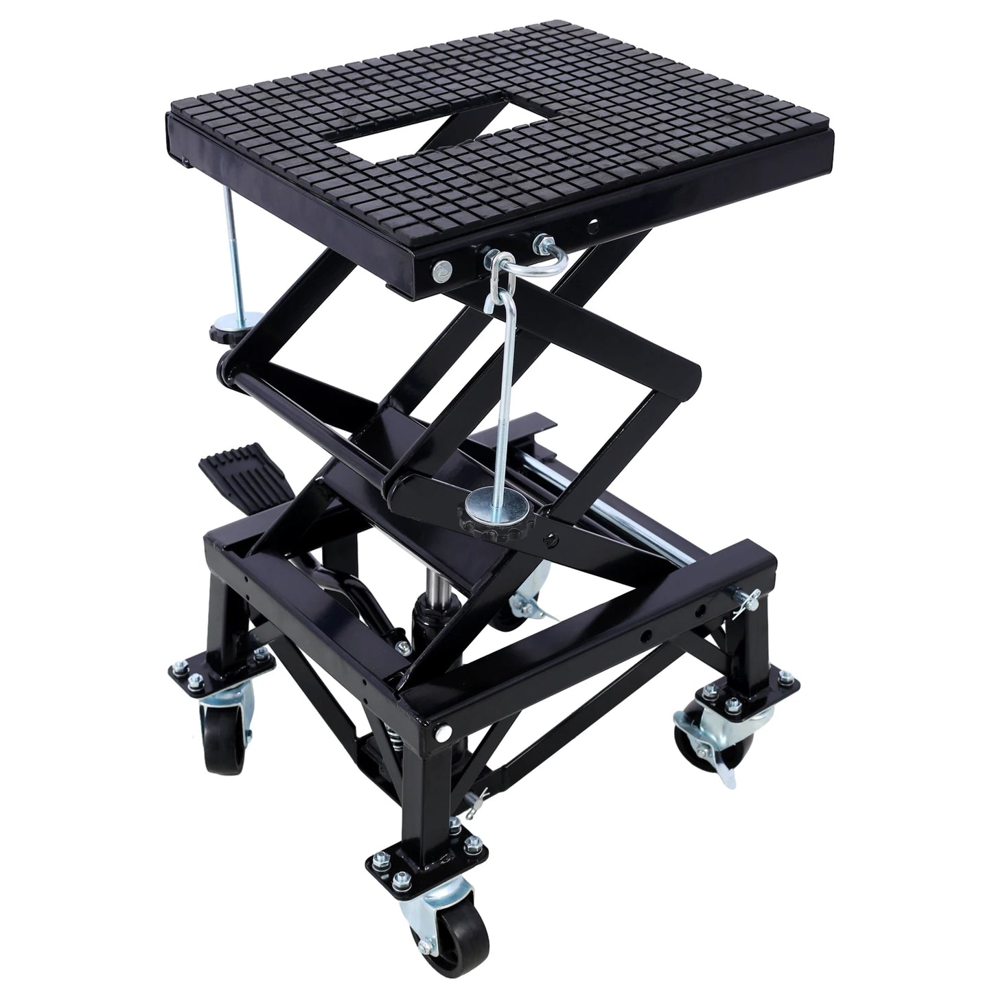 300 lbs Hydraulic Lift Jack Heavy Duty Motorcycle Lift Jack Table Scissor Lift Stand Operated ATV Dirt Bike Scissor Stand