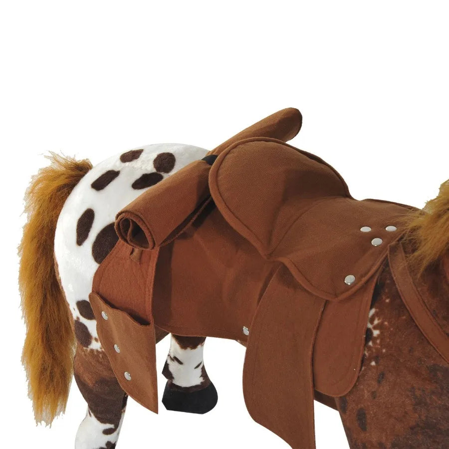 Qaba SoundMaking Ride On Horse for Toddlers 35 with Neighing and Galloping Sound Stuffed Animal Horse Toy for with Padding Soft