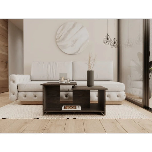 DEPOT ESHOP Leanna 3 Coffee Table Lower Open Shelf Black