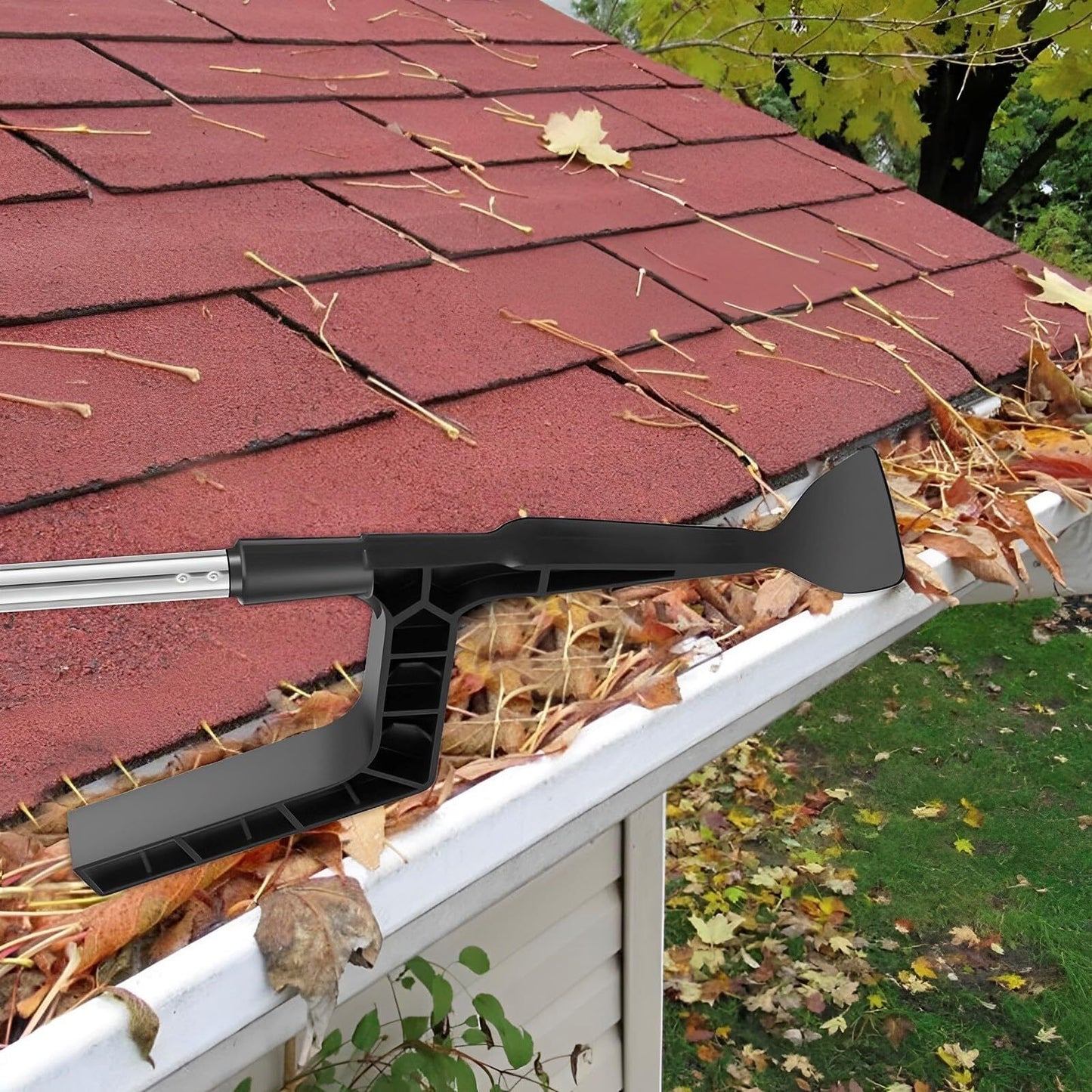 Roof Leaf Cleaner Gutter Tool Cleaning Spoon Scoop Behind Skylights with Pole